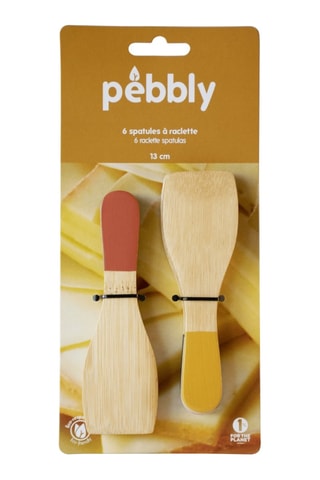 6 spatules à raclette en bambou