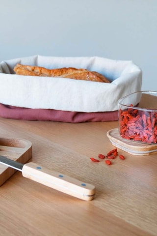 Corbeille à pain en coton biologique - 38 x 14 x 23 cm