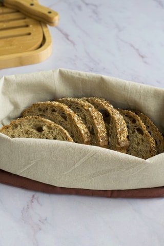 Corbeille à pain en coton biologique - 38 x 14 x 23 cm