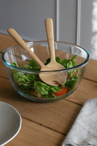 Couverts à salade en bambou