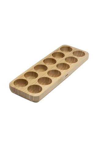 Plateau à œufs en bambou sans BPA - 30 x 10,5 x 3 cm