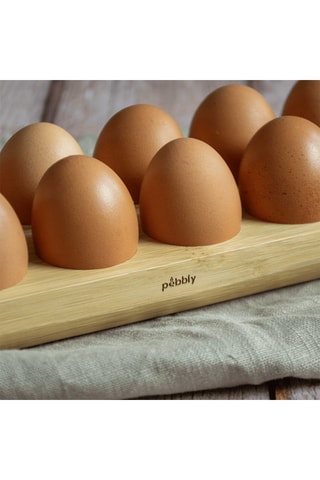 Plateau à œufs en bambou sans BPA - 30 x 10,5 x 3 cm