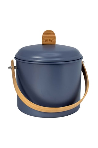 Seau à compost d’intérieur en acier inoxydable et bambou - 3,5 l