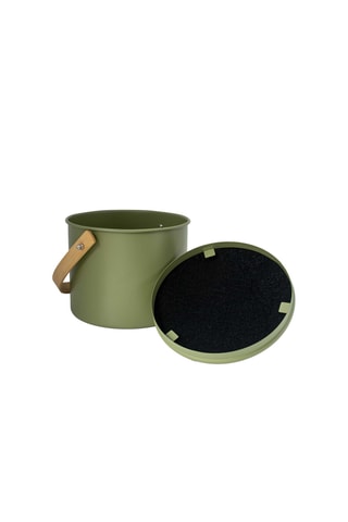 Seau à compost d’intérieur en acier inoxydable et bambou - 3,5 l