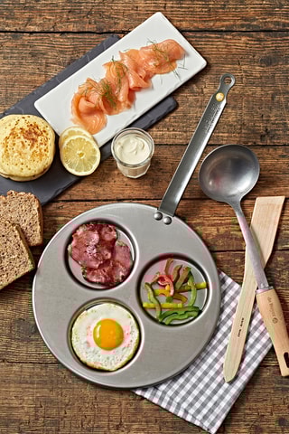 Service à crêpes en hêtre et acier inoxydable Mineral B - 3 pièces