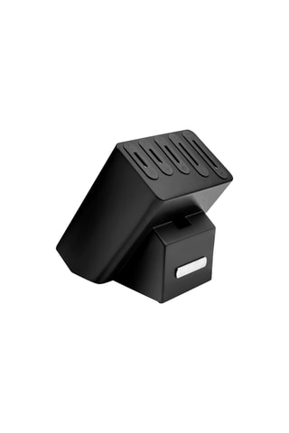 Bloc à couteaux en bois d'hévéa Moscou - 21,5 x 21,5 x 16 cm