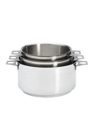 3 casseroles en acier inoxydable Milady Twisty