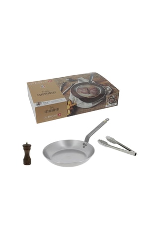 Service à steak en hêtre et acier inoxydable Steaklover - 3 pièces