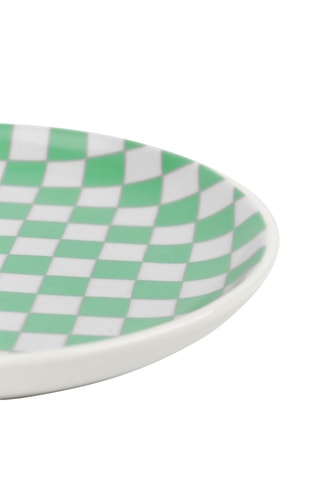 Keramisch Opbergbakje _ 15 cm - Wit en Groen