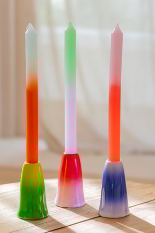 Aardewerk Kaarsenhouder - 6 cm - Blauw