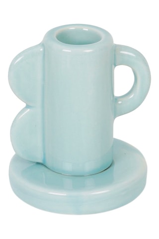 Keramische Kaarshouder - 7 cm - Lichtblauw