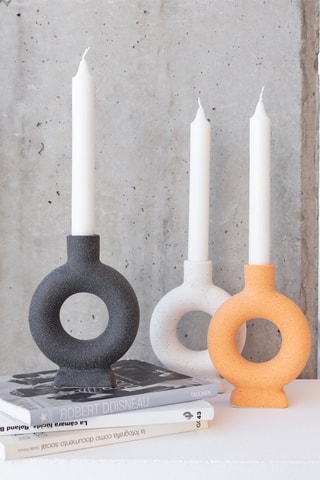 Keramische Kaarshouder - 11 cm - Zwart