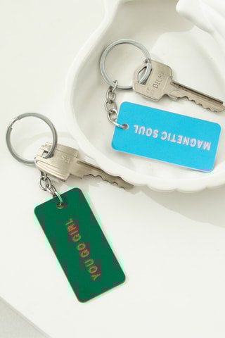 2 Sleutelhangers - Lichtgroen en Hemelsblauw