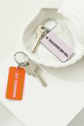 2 Sleutelhangers - Fuchsia en Oranje