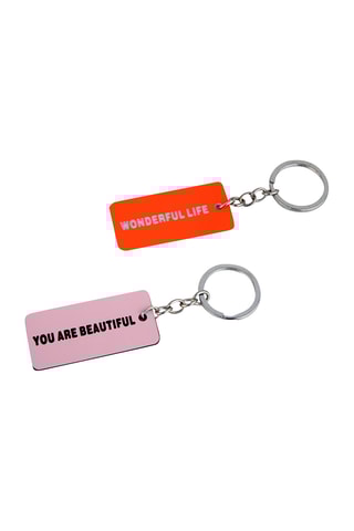 2 Sleutelhangers - Fuchsia en Oranje