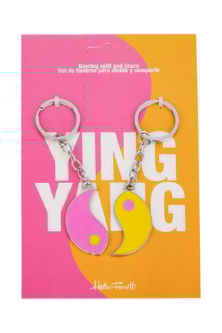 Sleutelhanger Ying-Yang - Roze en Geel