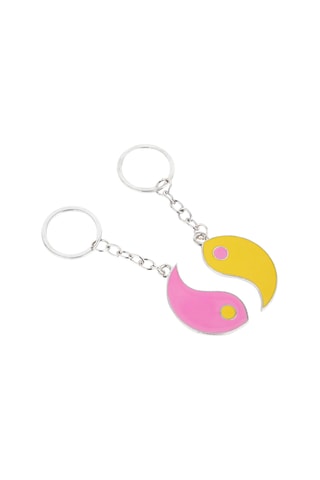 Sleutelhanger Ying-Yang - Roze en Geel