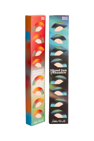 Houten Waaier - Blauw en Marineblauw