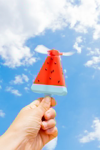 Miniventilator - 8 x 1,5 x 6 cm - Rood