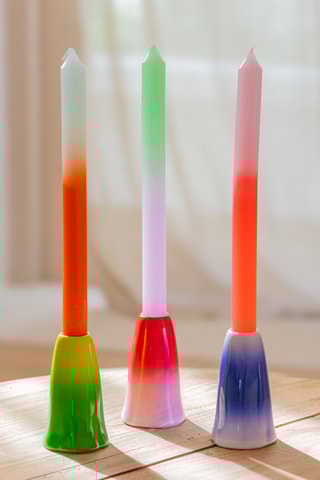 2 Kaarsen - Rood en Mauve