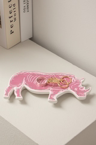 Sieradenbord - 15, 5 x 8,3 x 1,5 cm - Roze en Wit