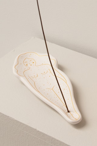 Wierookhouder - 20,3 x 8 x 2 cm - Wit en Oranje