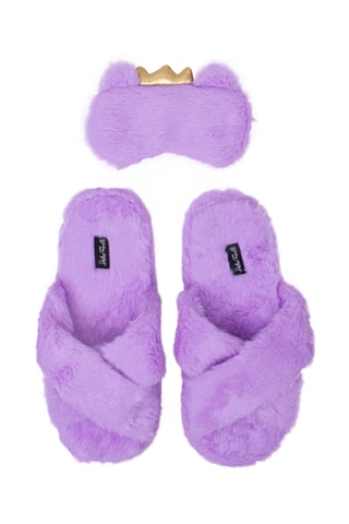 Pantoffels en Slaapmasker - Lichtpaars