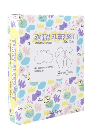 Pantoffels en Slaapmasker - Lichtpaars