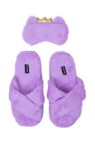 Pantoffels en Slaapmasker - Lichtpaars