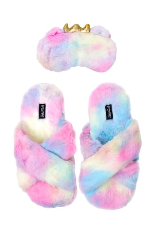 Pantoffels en Slaapmasker Tie and Dye - Roze