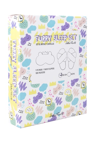 Pantoffels en Slaapmasker Tie and Dye - Roze