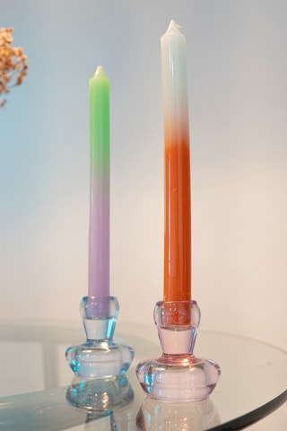 2 Kaarshouders - 6,6 cm - Hemelsblauw