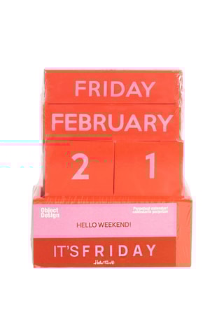 Houten Bureaukalender - Rood