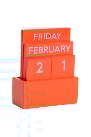 Houten Bureaukalender - Rood