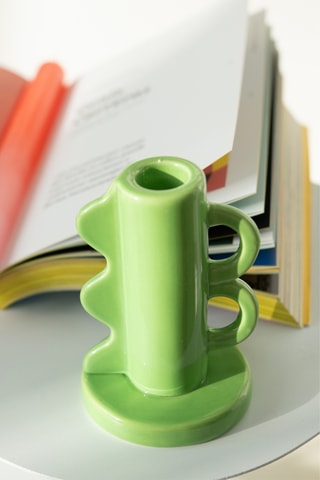 Keramische Kaarshouder - 11,3 cm - Groen