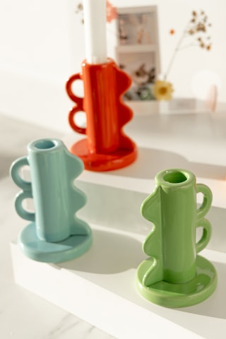 Keramische Kaarshouder - 11,3 cm - Groen
