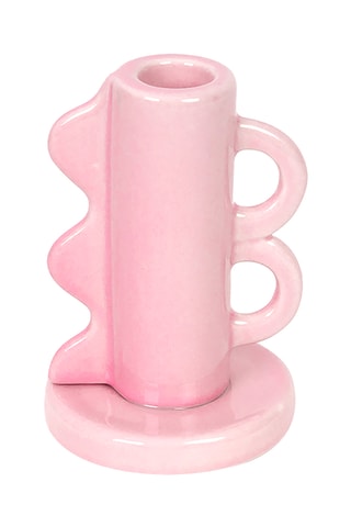 Keramische Kaarshouder - 11,3 cm - Roze