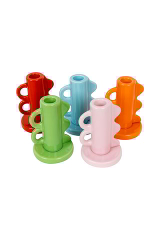 Keramische Kaarshouder - 11,3 cm - Roze