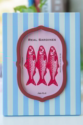 Fotolijst - 16 x 1,5 x 21 cm - Hemelsblauw en Wit