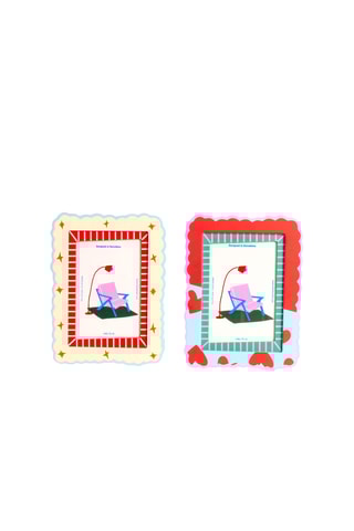 Fotolijst - 16 x 1,5 x 21 cm - Wit en Oranje