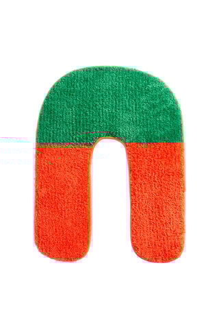 Badmat - Oranje en Lichtgroen- 60 x 45 x 1,2 cm 