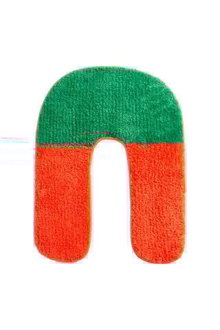 Badmat - Oranje en Lichtgroen- 60 x 45 x 1,2 cm 