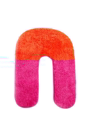 Badmat - Roze en Oranje- 60 x 45 x 1,2 cm 
