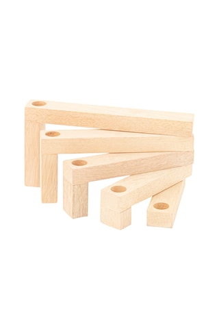 Houten Kandelaar - 20 cm - Naturel