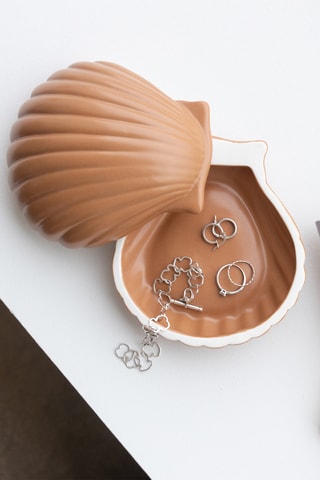 Keramische Sieradenkistje - 7,8 cm - Bruin