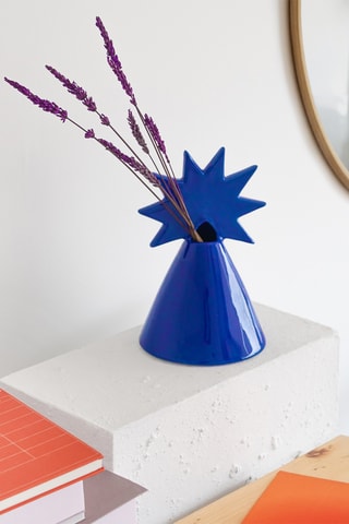 Keramische Vaas - 19 cm - Koningsblauw