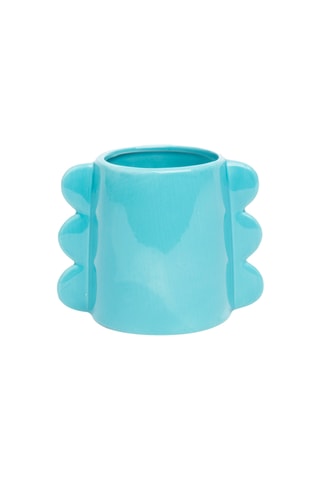 Keramische Vaas - 14,6 x 9,9 x 11,4 cm - Hemelsblauw