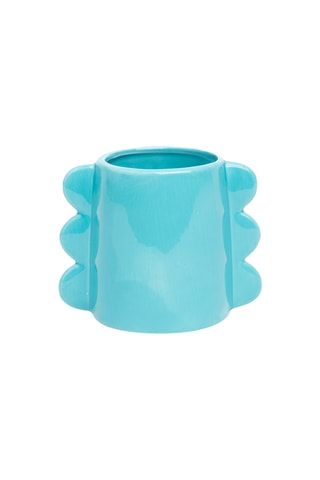 Keramische Vaas - 14,6 x 9,9 x 11,4 cm - Hemelsblauw