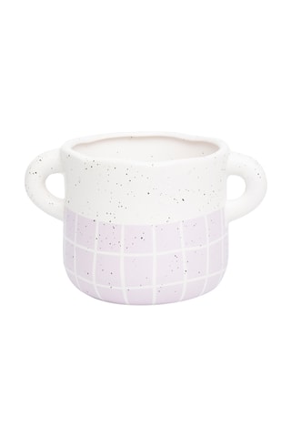 Keramische Vaas - 17,6 x 12,1 x 11 cm - Lichtpaars