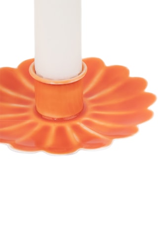 Keramische Kaarshouder - 8 cm - Oranje